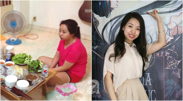 
Oanh trước (62kg) và sau giảm cân (46kg)

