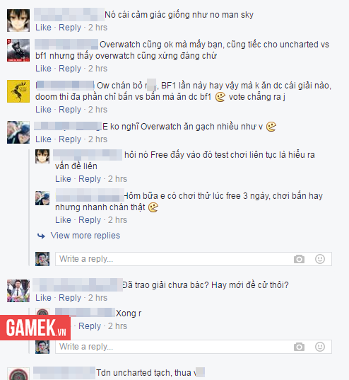 
Rất nhiều bình luận của game thủ Việt cho rằng Overwatch không xứng với giải Game of the Year 2016.
