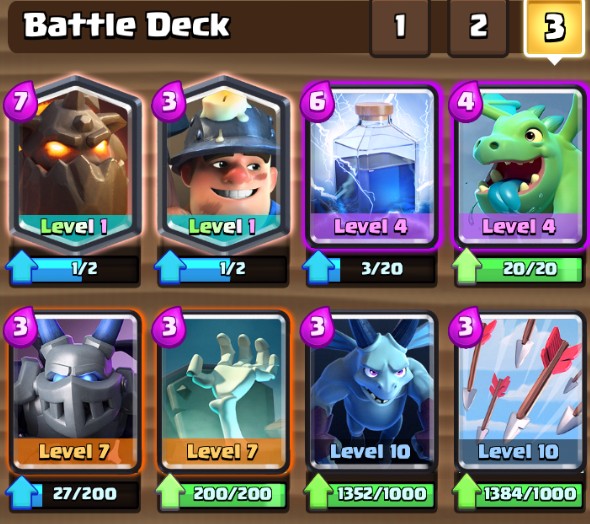 Clash Royale: Dành hơn 3600 Cúp với Deck Lava Miner Lightning