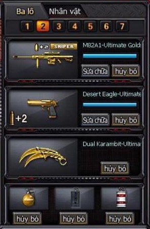 1 set sniper ultimate gold điển hình