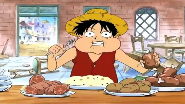 
Trung bình một ngày Luffy ăn hẳn năm bữa cơ đấy.
