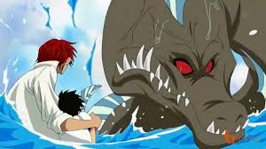 
Haki lần đầu tiên xuất hiện trong One Piece là khi Shanks sử dụng với con quái vật biển để cứu Luffy lúc nhỏ thoát khỏi cơn giận giữ của nó.

