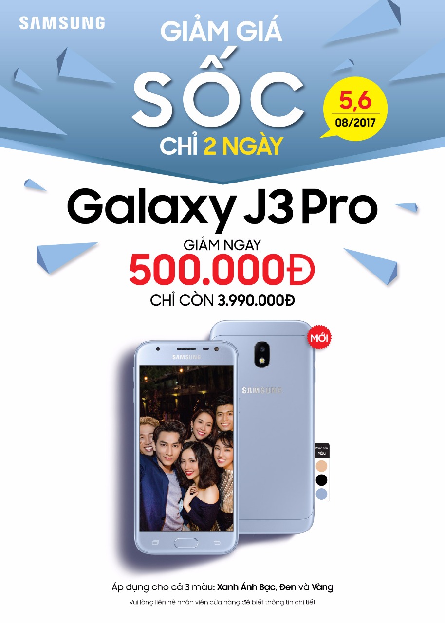 J39 Pro Galaxy J3 Pro chính thức lên kệ tại Việt Nam, chip lõi tứ 1.4 GHz ...