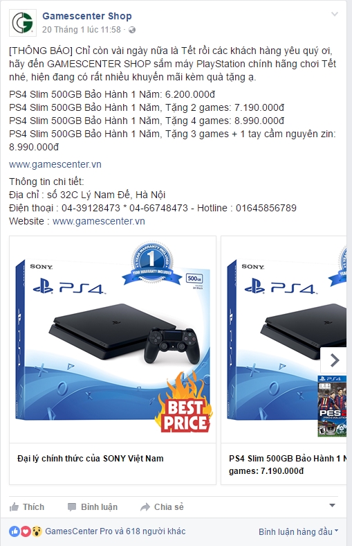 
PS4 đang có đợt khuyến mãi mua máy tặng kèm đĩa chơi game
