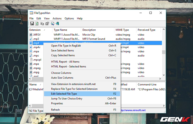 
Cụ thể, sau lúc tải về, bạn chỉ cần xả nén gói tin và sử dụng ngay File Types Manager mà ko cần cài đặt. Sau lúc khởi động công cụ lên, bạn chỉ việc nhấn phải chuột vào định dạng mình muốn và tậu lệnh Edit Selected File Type.
