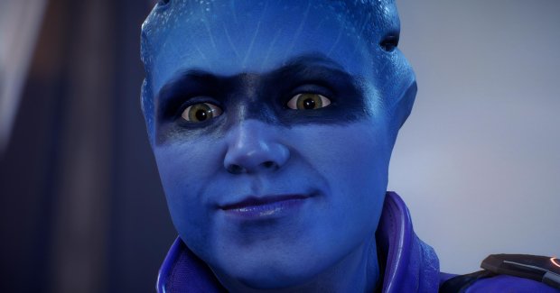 
Gương mặt ngơ ngẩn như vừa đánh rơi tiền của một nhân vật trong Mass Effect: Andromeda.
