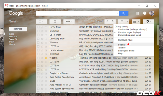 



Để đảm bảo điều này không xảy ra, hãy vào cài đặt của Gmail.
