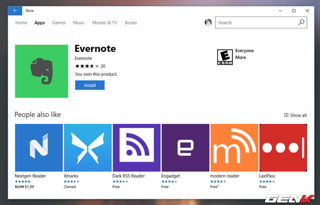 
Với những hạn chế về thiết bị gần đây do chính sách của Evernote thay đổi, bạn vẫn có thể chọn để sử dụng nó ngay trên Windows 10 với ứng dụng do chính hãng phát triển và cung cấp. Bạn có thể truy cập vào tất cả các notebook, ghi chú và thẻ, tạo ra những ghi chú mới, đồng bộ, sắp xếp và thực hiện khá nhiều thứ mà bạn hay làm ngay trên phiên bản dành cho Windows 10 này.
