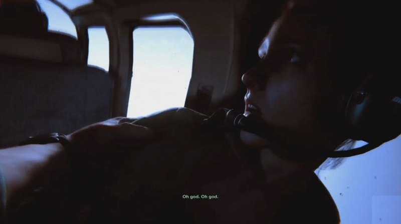 Cảnh trực thăng rơi ở đầu game.