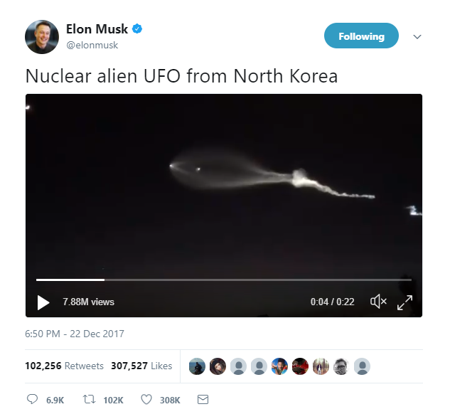  UFO hạt nhân của Triều Tiên. Bài đăng trên Twitter tổng hợp tất cả những gì được đồn đại về vật thể này. 