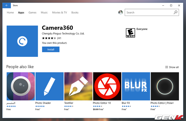 
Nếu bạn là một Fan trung thành của ứng dụng chỉnh sửa ảnh thần thánh Camera360 trên di động thì chúc mừng bạn, ứng dụng này cũng có phiên bản chính chủ dành cho máy tính Windows 10.
