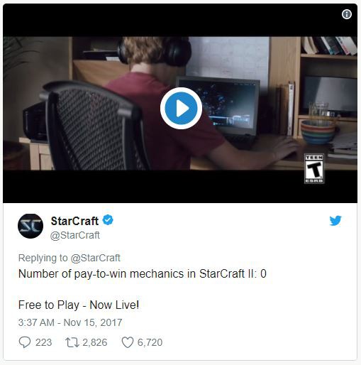 
Số lượng những trận đấu pay-to-win trong StarCraft II: 0
