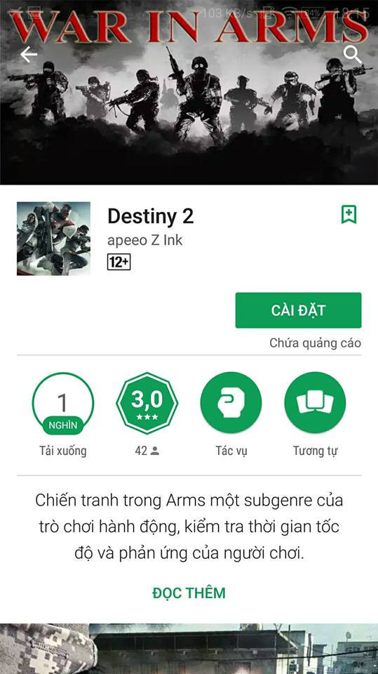 
Rốt cuộc game này tên là War in Arms hay Destiny 2 ???????
