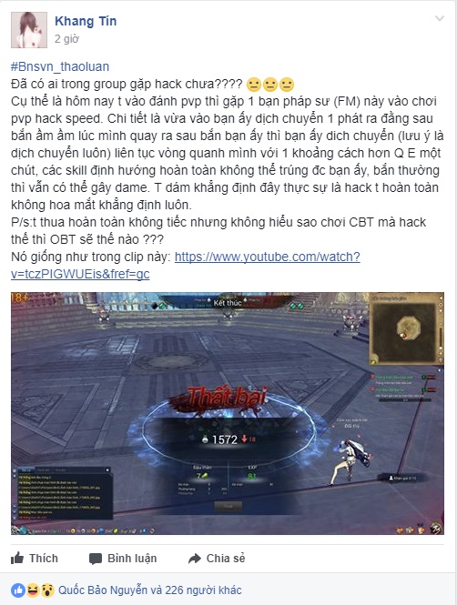 
Không ít game thủ khẳng định rằng Blade and Soul Việt Nam đã xuất hiện hack
