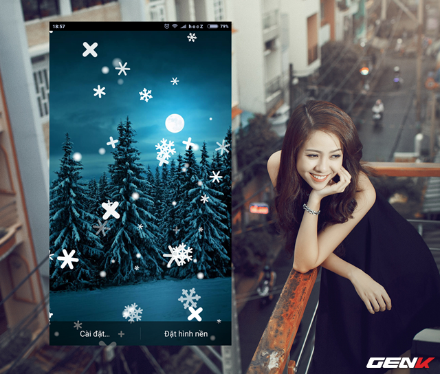  Ngoài ra, tùy chọn Set As Wallpaper sẽ cung cấp cho bạn một số hình ảnh theo chủ đề Giáng sinh phù hợp với hiệu ứng tuyết rơi trên màn hình. 