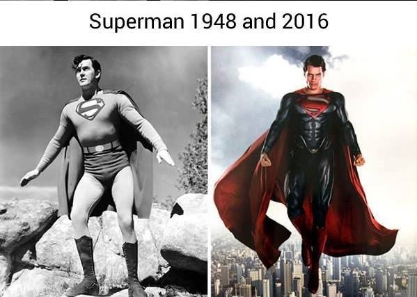 
Superman là nhân vật đã có mặt trên thế giới điện ảnh từ rất rất lâu rồi. Và phiên bản đầu tiên năm 1948 cũng có truyền thống mặc quần chip đỏ ngoài quần giống như bao phiên bản khác.
