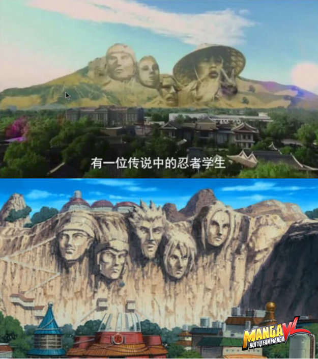 
Ngọn núi điêu khắc hình tượng các đời Hokage huyền thoại của Làng Lá cũng bị phim chôm luôn!

