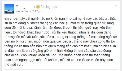 
Lời tâm sự buồn bã của chủ quán net trên mạng xã hội.
