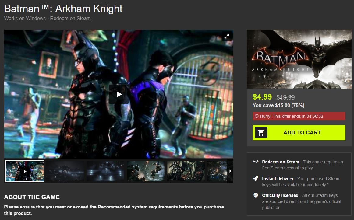 Nhanh tay sở hữu Batman: Arkham Knight - Game hay nhất về Người Dơi đang  được bán với giá chỉ bằng cốc trà sữa 100k