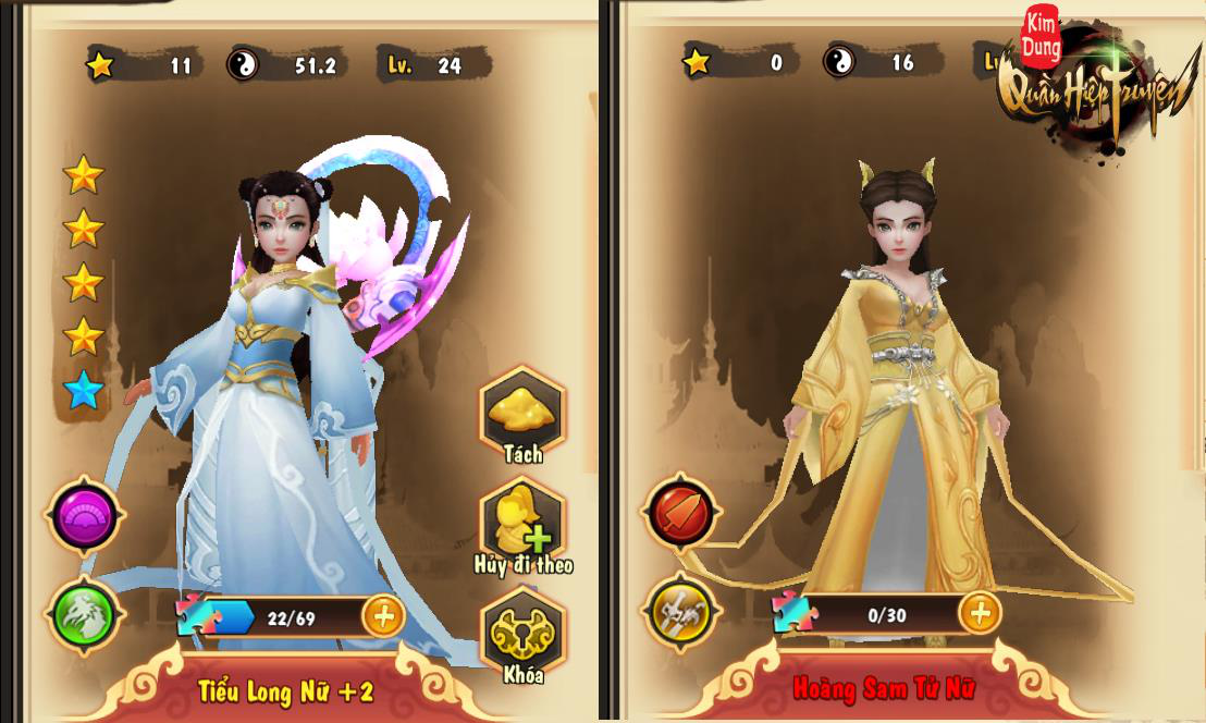 Trong Kim Dung Quần Hiệp Truyện, Hoàng Sam Tử Nữ có tạo hình giống hệt với Tiểu Long Nữ