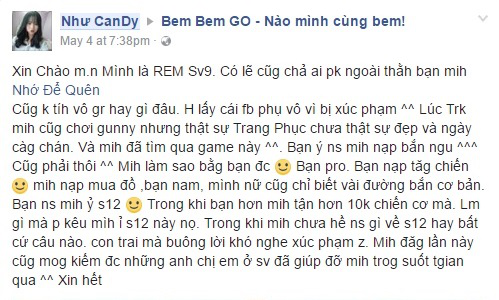 
Cô nàng “Như CanDy” bức xúc đăng đàn trong group Bem Bem GO
