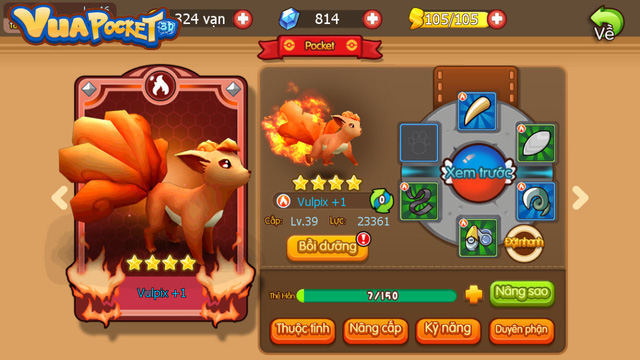 
Vulpix trong Vua Pocket 3D thì chuẩn đáng yêu và cực mạnh
