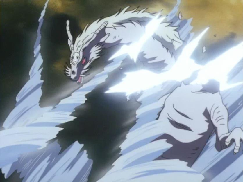 Khuyển Dạ Xoa đã học được một tuyệt chiêu cực kì uy lực và chuyên dùng để tiêu diệt các đối thủ nặng ký- Bộc Lưu Phá trong lúc chiến đấu với Long Cốt Tinh, sau đó dùng nó để đánh bại con yêu quái này…