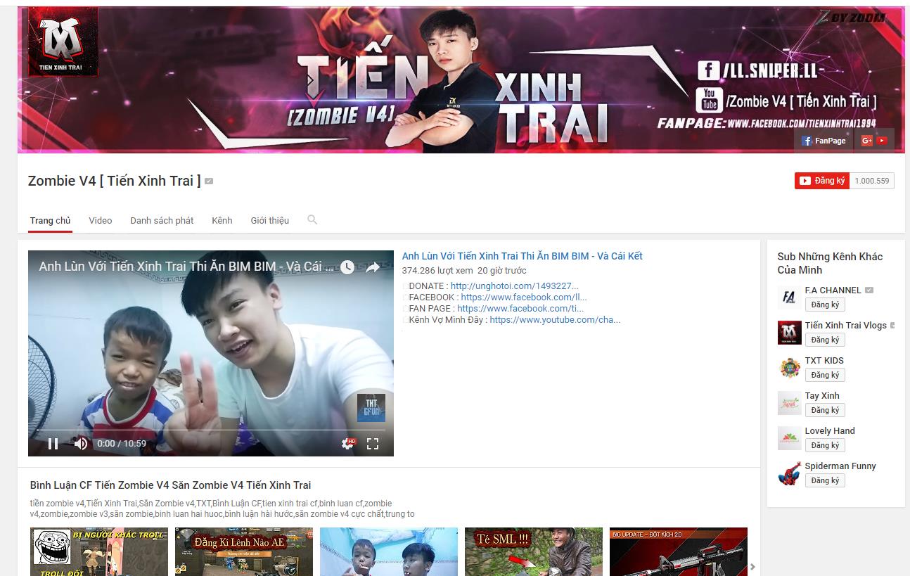 Youtuber Đột Kích Đầu Tiên Cán Mốc 1 Triệu Lượt Subscriber