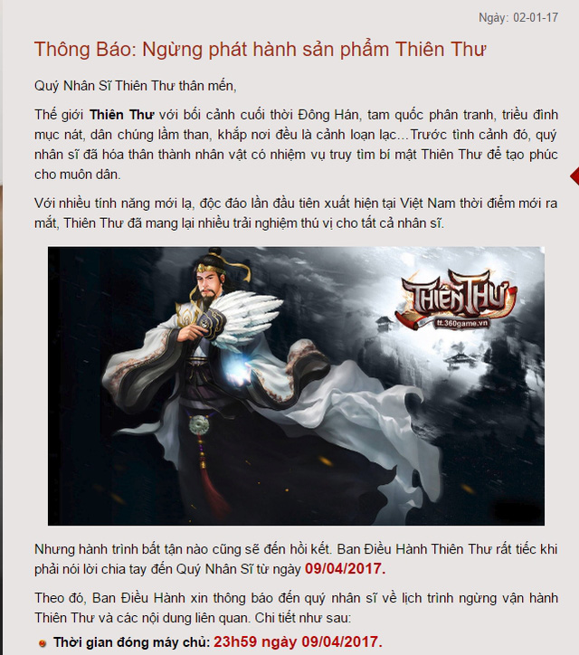 
Mới 1 tháng đầu năm 2017, hàng loạt game online đã bị “khai tử” tại thị trường Việt Nam
