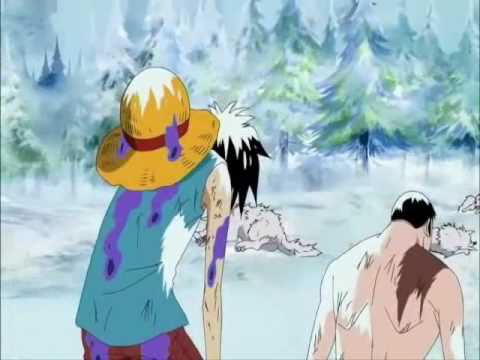 
Luffy sau khi dùng haki bá vương cứu Mr.2 trong Impel Down nên bị kiệt sức ngất xỉu.
