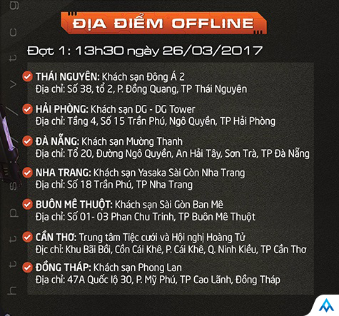 
Thông tin địa điểm tổ chức Offline VTC Game Esports Tour
