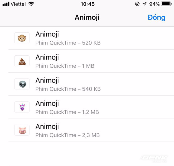 
Người nhận không sử dụng iPhone X có thể Animoji lưu về máy dưới dạng file video nhưng không thể gửi lại Animoji tương tự
