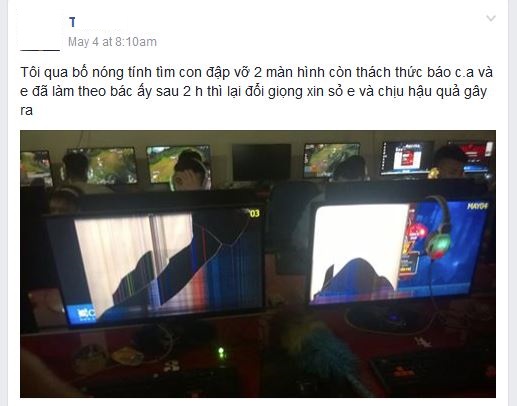 Bài post của chủ quán net.