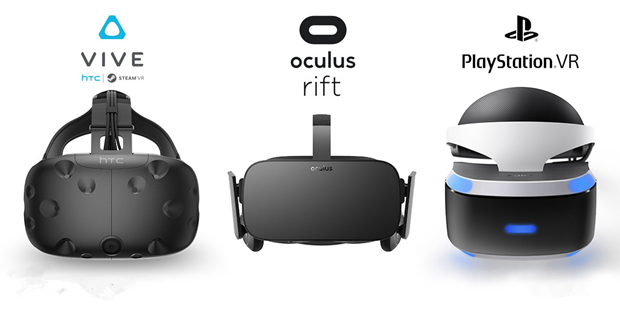 
HTC Vive, Oculus Rift và PlayStation VR - bộ ba thiết bị thực tế ảo nổi trội nhất hiện nay.
