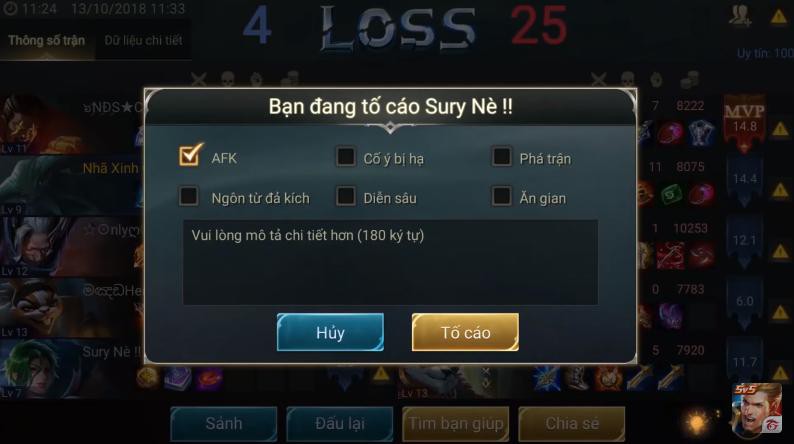 Liên Quân Mobile: Tính năng tố cáo hoạt động không hiệu quả và thiếu chính xác - Ảnh 1.