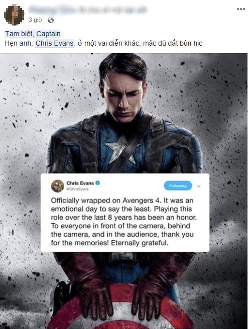 Cộng đồng mạng đồng loạt gửi lời tri ân khi nghe tin Chris Evans không đóng vai Captain America nữa - Ảnh 7.