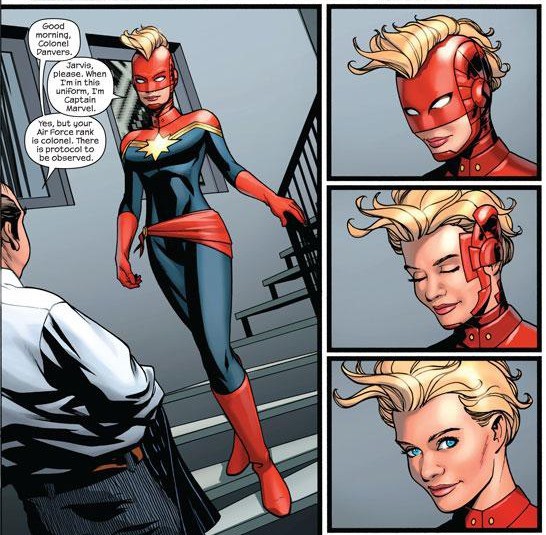 Hú hồn với thiết kế mũ bảo hiểm độc nhất vô nhị của Captain Marvel - Ảnh 3.