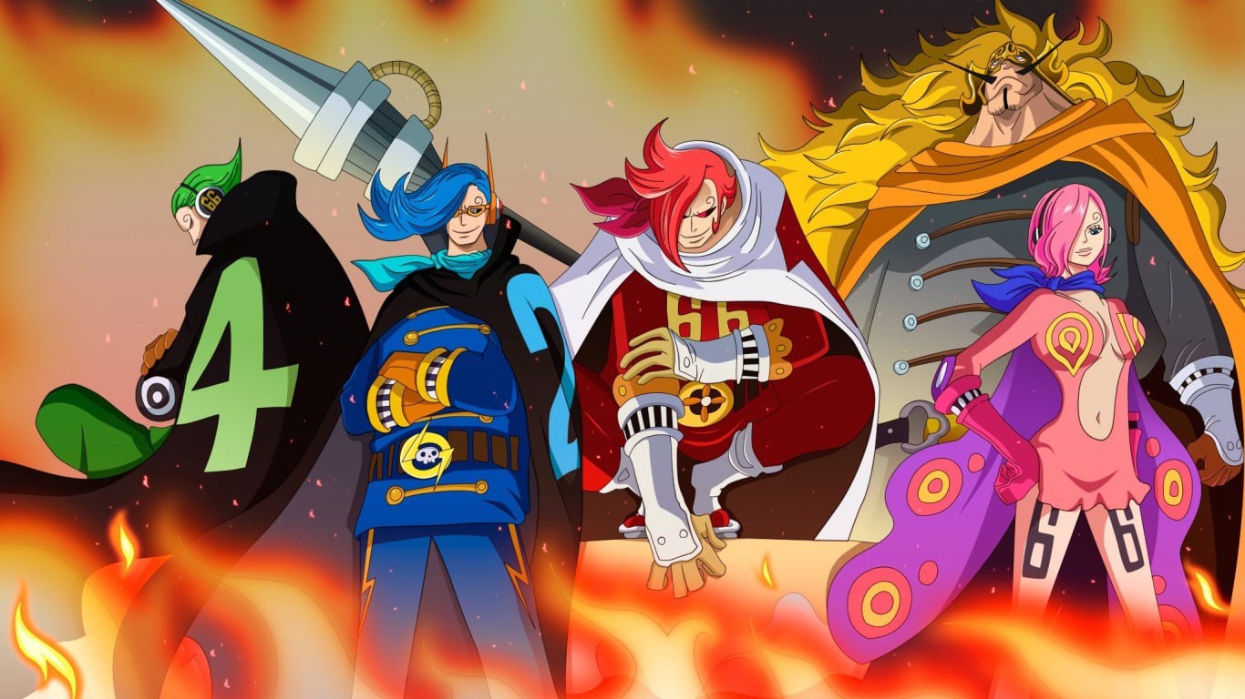 6 hạm đội - đội hình quân đội mạnh mẽ của Vương quốc Anh Vương trong One Piece, gồm 6 tàu chiến có khả năng đấu trận hàng đầu. Chân dung những nhân vật như Smoker, Tashigi và Caribou - chỉ là một vài trong số những người tham gia trong đội hình này. Nếu bạn yêu thích hành động, đừng bỏ lỡ hình ảnh này.