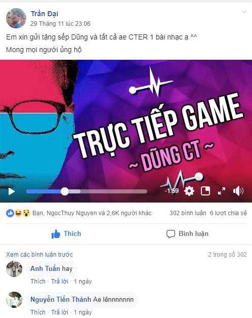 Chúc mừng Trực Tiếp Game sắp đạt 1 triệu sub, fan thi nhau viết rap gửi tặng Dũng CT - Ảnh 3.