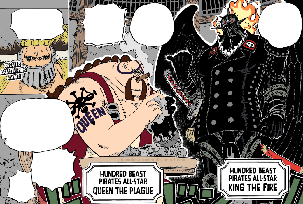 Khẳng định vị thế của Queen Bệnh Dịch với hình ảnh đầy uy lực và đáng sợ trong bộ truyện One Piece. Với kĩ năng thao túng máy móc và trái ác quỷ Zoan Bọ Cạp, Queen là một trong những nhân vật vô cùng đáng gờm trong series này. Hình ảnh anh ta chắc chắn sẽ khiến bạn bất ngờ và sợ hãi.