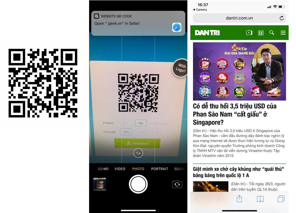 Chúc năng quét mã QR của ứng dụng Camera trên iOS chứa lỗ hổng để lừa ...