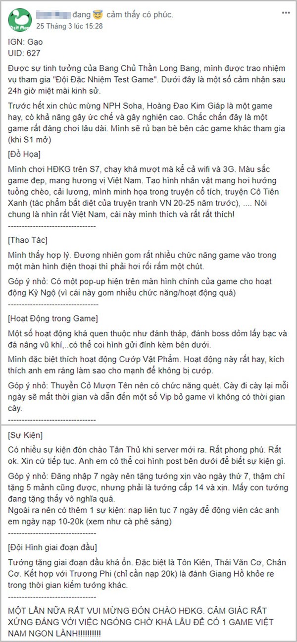 
Tựa game đang nhận được sự ủng hộ tích cực từ cộng đồng game thủ
