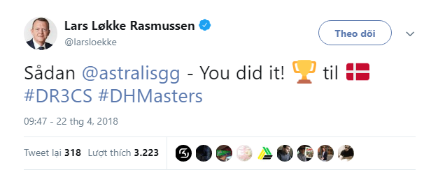Vô địch giải đấu CSGO, đội tuyển esport Đan Mạch được hẳn thủ tướng gửi tin nhắn chúc mừng - Ảnh 2.