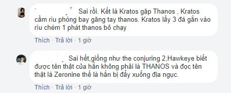 
Thậm chí, có fan còn gọi hồn cả chiến thần Kratos vào choảng nhau với Thanos nữa cơ.
