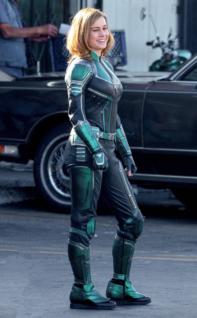 
Hình ảnh Brie Larson trên trường quay bộ phim Captain Marvel (2019).
