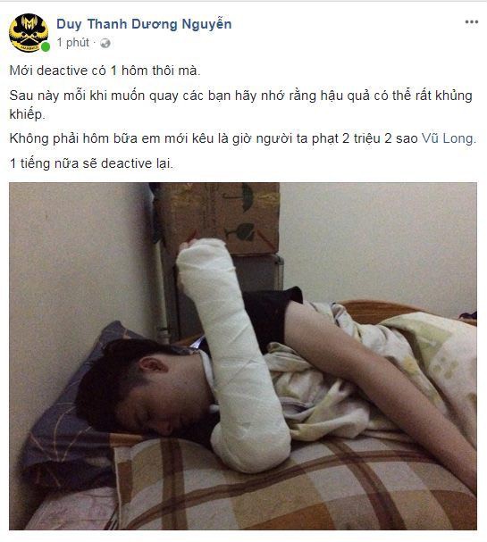 
Noway bị gãy tay và nằm lì trên gường theo thông báo của HLV Tinikun.
