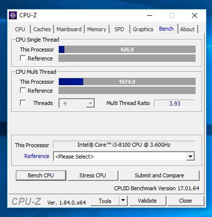 
Chạy test nhẹ bằng phần mềm CPU-Z.
