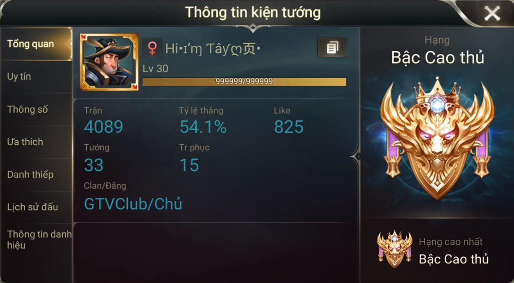  Tất cả các account kể trên đều được sử dụng để buff cho Hi*Im Tây*** đang ở rank Cao Thủ. 