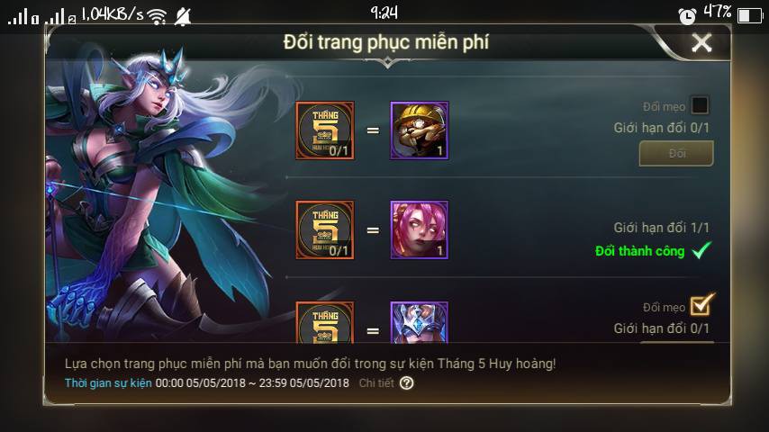 
Nhiều game thủ đã quy đổi thành công trang phục Lauriel Hỏa Phượng Hoàng.
