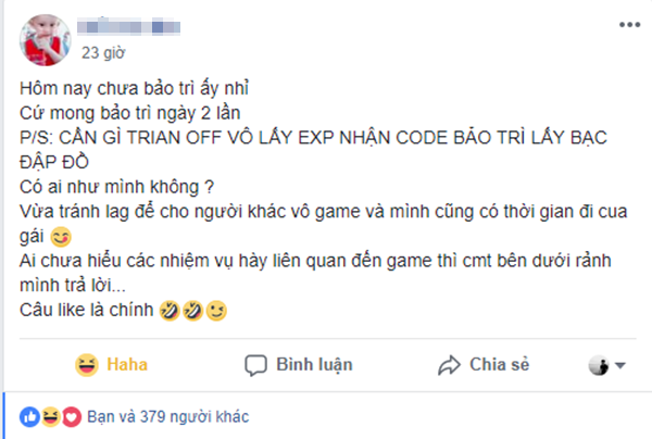 
Thế nhưng, lại có những trường hợp hiếm hoi thấy MỪNG khi BQT quyết định bảo trì
